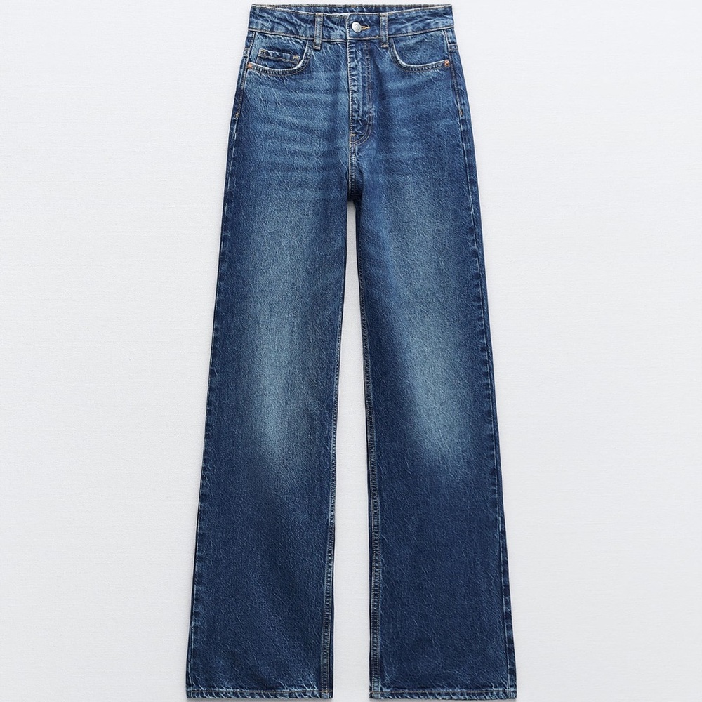 ZARA HIGH WAISTED FULL LENGTH Z1975 STRAIGHT LEG JEAN